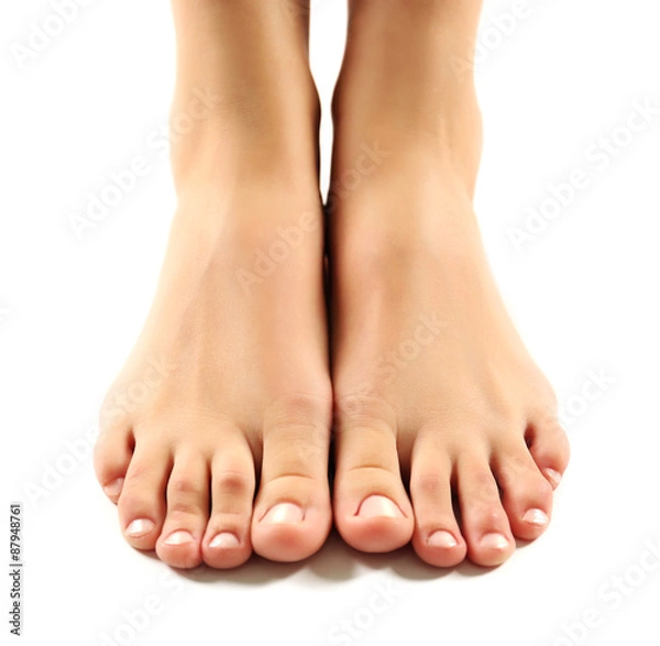 Obraz Female feet isolated on white
