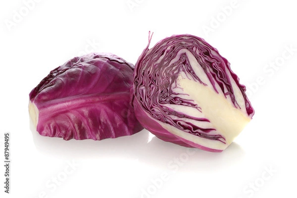 Obraz beautiful red cabbage isolated on white