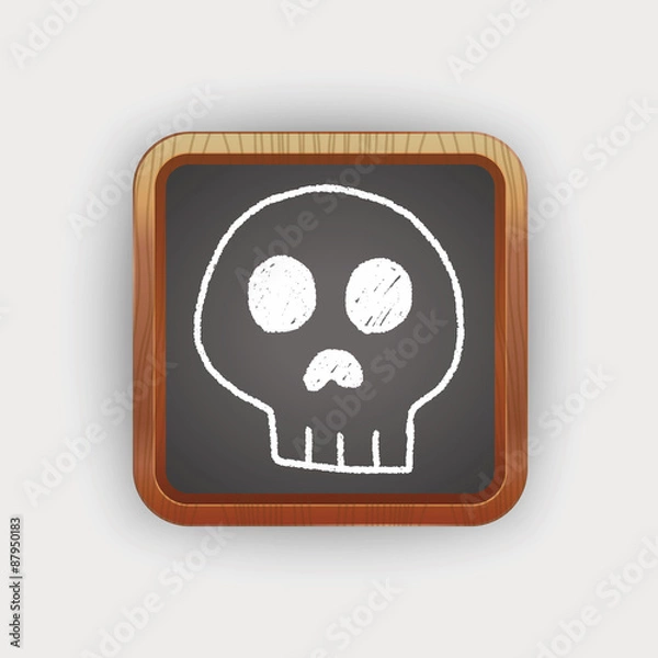 Fototapeta skull doodle drawing