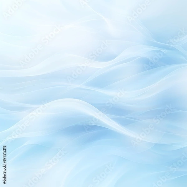 Obraz 柔らかな曲線と波の抽象的な水色の背景