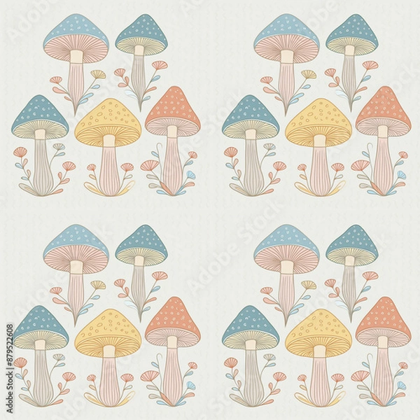 Obraz seamless pattern with mushrooms