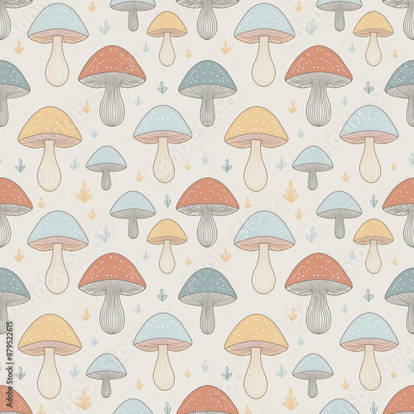 Obraz seamless pattern with mushrooms