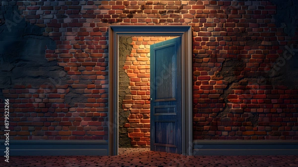 Fototapeta a half-open fake door