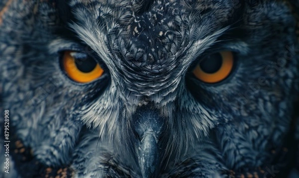 Fototapeta Close-up of an Owl's Intense Gaze