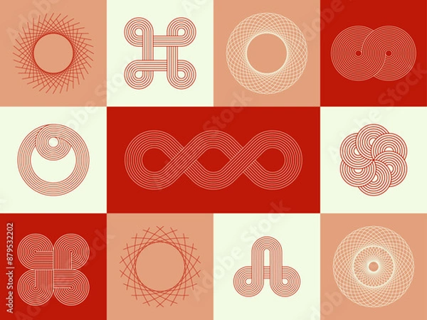 Obraz 和風な幾何学的な線のデザイン素材	