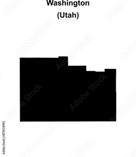 Obraz Washington County (Utah) blank outline map