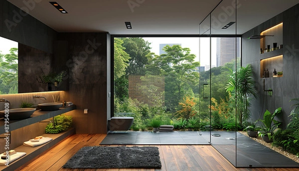 Obraz luxury bathroom with isolated background close up shot generated by AI