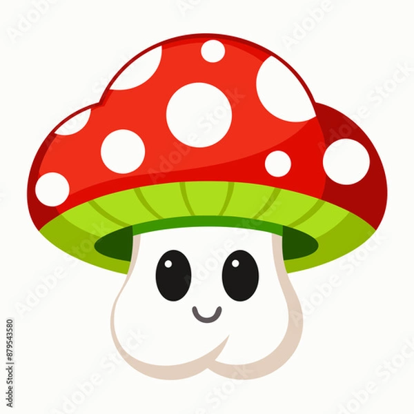 Obraz Ghost vector illustration,  spooky vector art, ghost silhouette, Mushroom cap on ghost's head