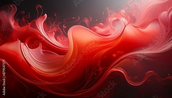 Fototapeta Falująca czerwona substancja, czarne tlo
