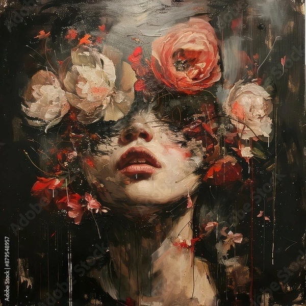 Obraz portrait of a person with a rose