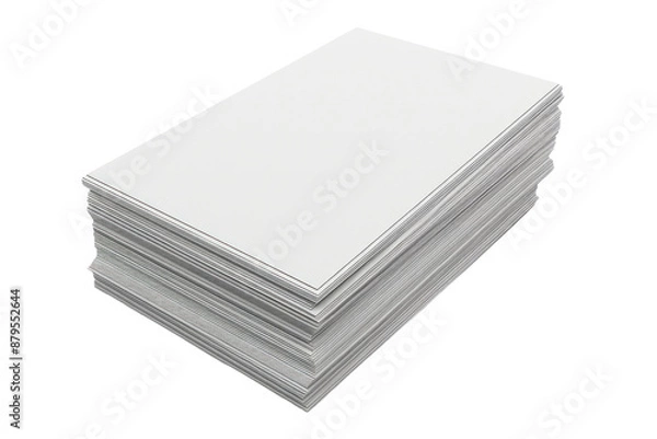 Fototapeta A stack of white paper is on a white background, illustrations, clipart, isolated on a transparent background.
