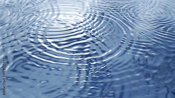 Obraz Water-themed abstract background with concentric ripple patterns in blue
