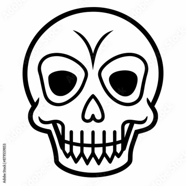 Fototapeta Skull vector illustration, Halloween skull vector art, skull silhouette, skull and crossbones