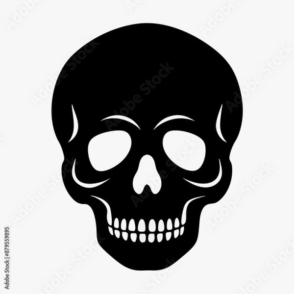 Fototapeta Skull vector illustration, Halloween skull vector art, skull silhouette, skull and crossbones