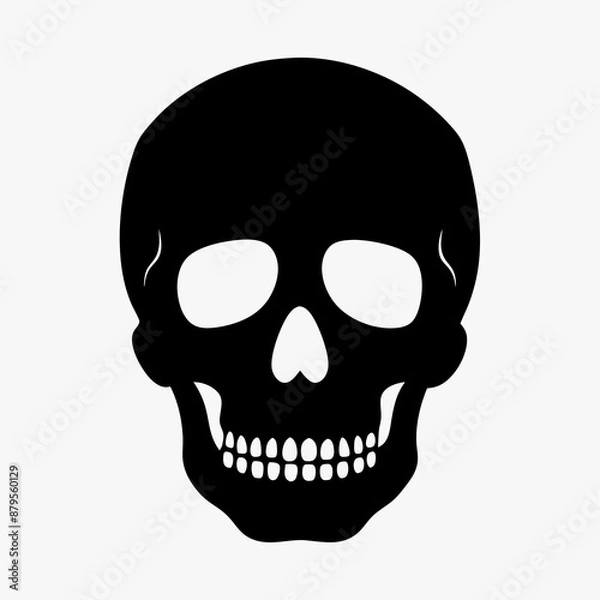 Fototapeta Skull vector illustration, Halloween skull vector art, skull silhouette, skull and crossbones