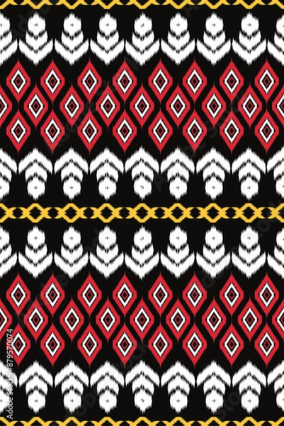Obraz ikat geometric seamless pattern, ethnic ikat pattern