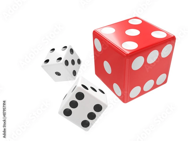 Obraz three dices on white