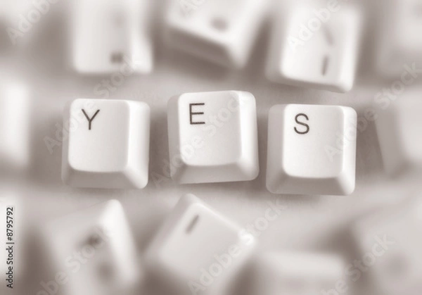 Obraz Computer keys with yes word