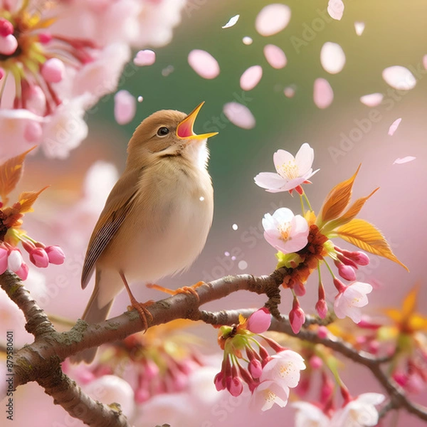 Fototapeta うぐいすと桜