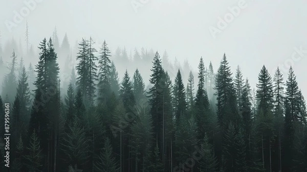 Fototapeta fog in the forest