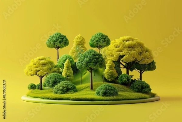 Obraz 3d fantasy forest isolated on a solid background 
