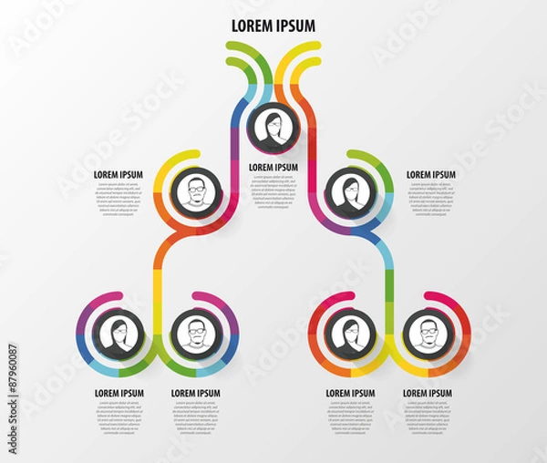 Obraz Organization chart infographics design. Infographics. Vector illustration