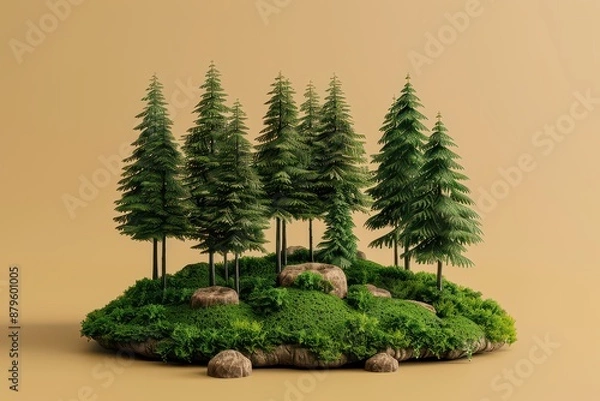 Obraz 3d fantary forest isolated on solid background