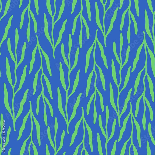 Fototapeta Abstract summer artistic illustration pattern. Creative collage contemporary seamless pattern.