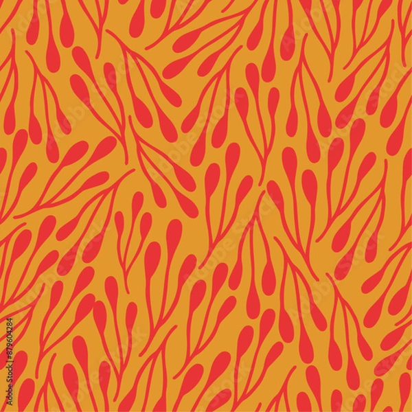 Fototapeta Abstract summer artistic illustration pattern. Creative collage contemporary seamless pattern.