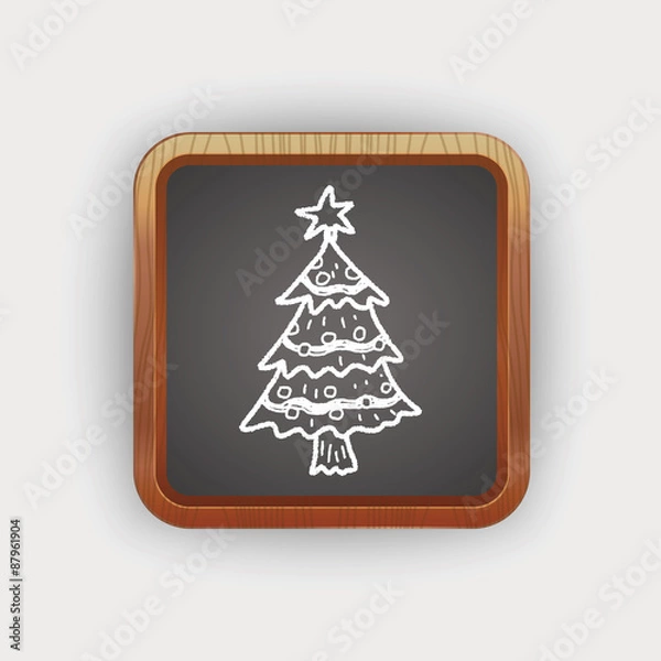 Fototapeta Christmas tree doodle