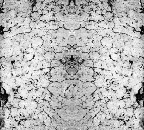 Obraz Grungy stone wall two horizontal cracks.