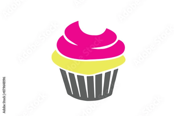 Obraz Sweet shop cupcake logo icon Isolated on a transparent background