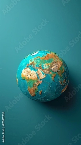 Obraz global trade flat design front view international 3D render Triadic Color Scheme