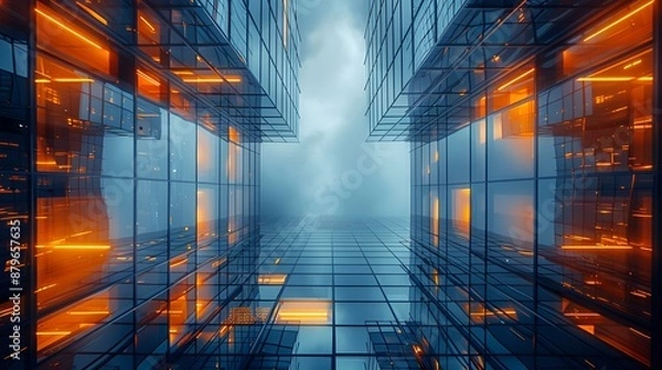 Obraz a very tall building with lots of windows.