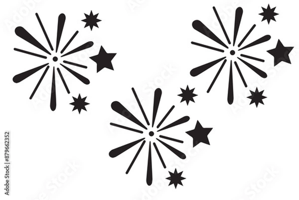 Obraz Fireworks Stroke design for t-shirt, abstract floral background