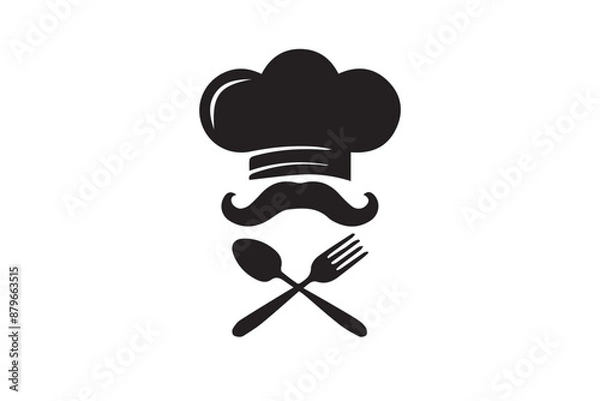 Obraz chef hat with knife and fork