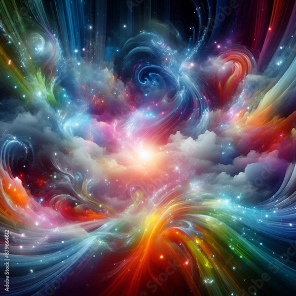 Fototapeta Magic glow lights abstract background template