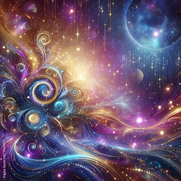 Fototapeta Magic glow lights abstract background template