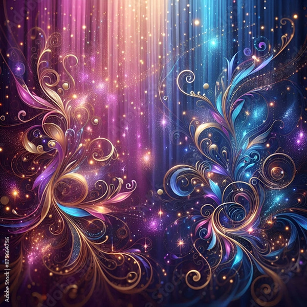 Fototapeta Magic glow lights abstract background template