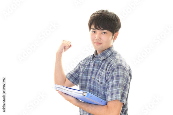 Fototapeta ガッツポーズの男性