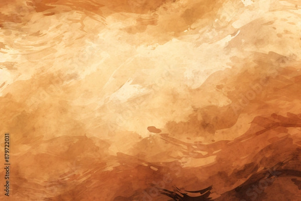 Fototapeta Abstract warm brown watercolor background with a smooth liquid flow