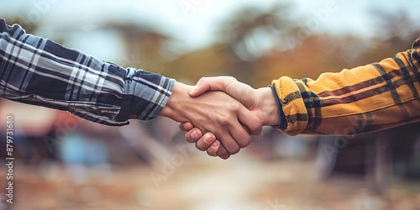 Obraz Aperto de mãos de negócios em um ambiente de escritório moderno