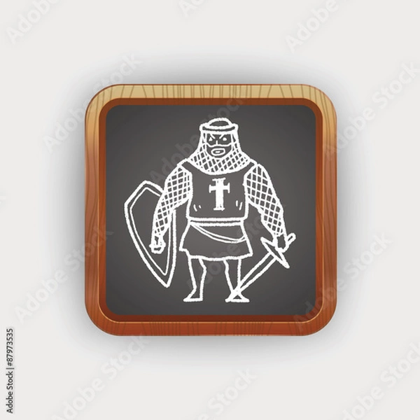 Fototapeta knight doodle