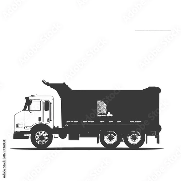 Fototapeta minimalist logo or symbol for garbage truck black color only