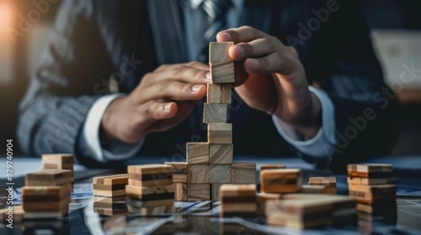 Fototapeta Building Blocks for Business