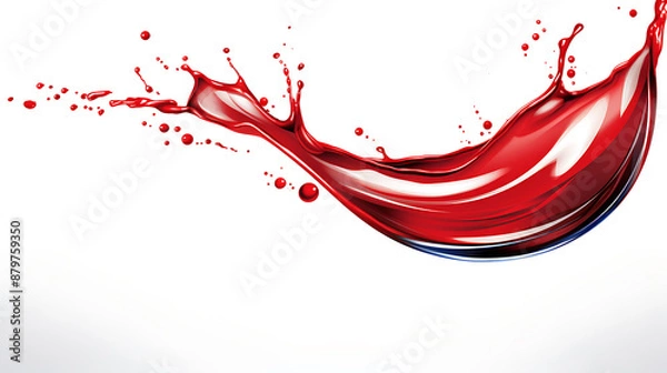 Fototapeta Red liquid splash, dynamic and vibrant.

