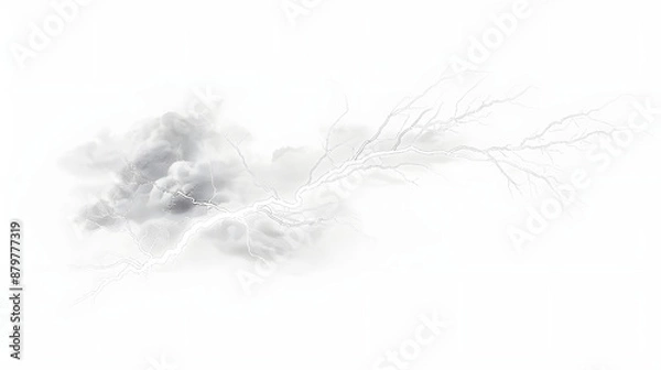 Fototapeta The effect of lightning and lighting, symbol of natural strength or magic, light and shine, abstract, zippers, thunderstorm and lightning, electricity and explosion illustration, isolated on white