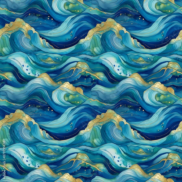 Obraz abstract blue background with waves