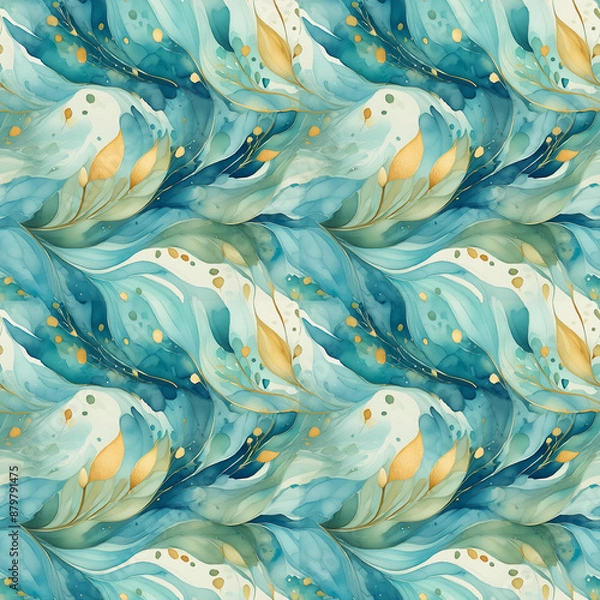 Obraz Seamless pattern of blue waves