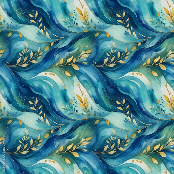 Obraz seamless pattern with blue Waves